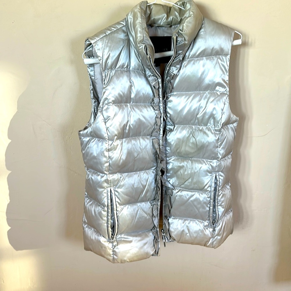 Cute Talbots puffy vest in silver.